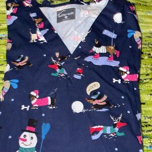 Butter-Soft Seasonal Print Scrub Top 5x